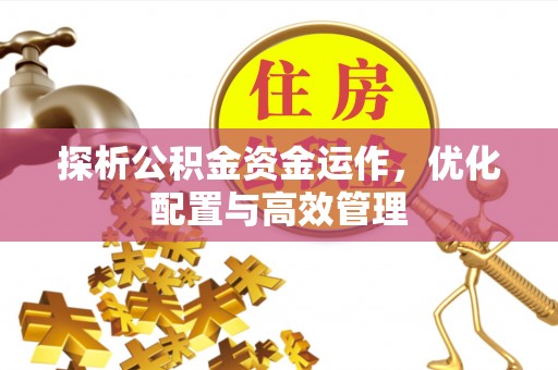 广安探析公积金资金运作，优化配置与高效管理